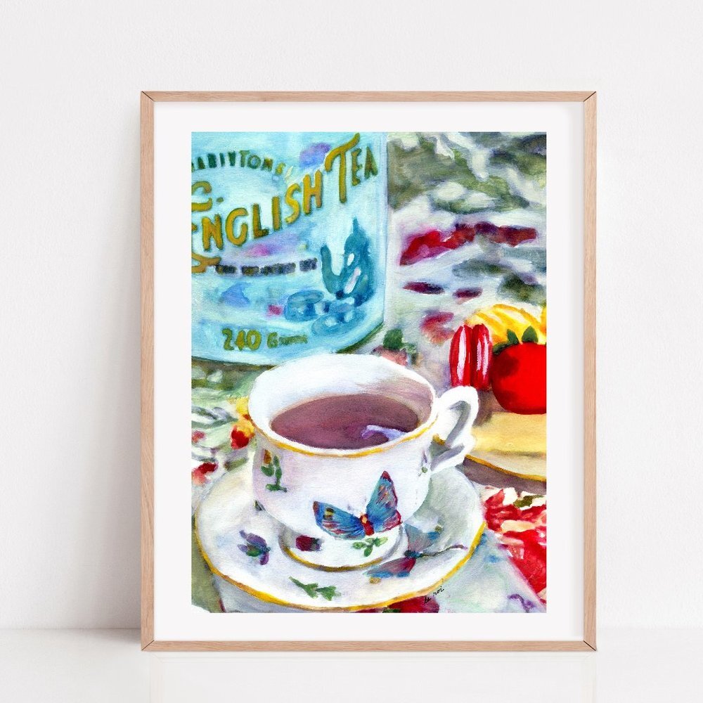 8.5x11 inches English Teacup, Teacup print, English tea, That's the tea